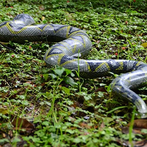 Надуваема Змия, 3 Опаковки на Фалшиви Змии 37,4-инчов Големи Надуваеми Змии за Украса за Хелоуин в Градината на басейна