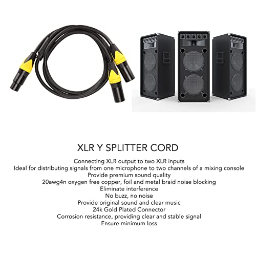 Кабел-Сплитер Sanpyl XLR, Свързващ Y-образен Кабел с два конектори, 3-Пинов Безшумен Балансиран аудио кабел XLR Y с Ниски