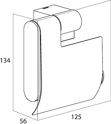 Държач за Тоалетна хартия Тигър с капак, Металик, Хром, 5,6 x 12,5 x 13,4 см