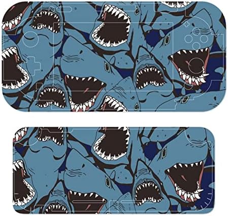 Стикер върху кожата Angry Shark Switch с Красив Дизайн, Изцяло Обертывающая на Кожата Защитен Филм, Съвместима с Switch Lite