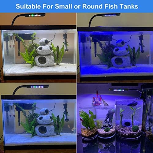 Led лампа за аквариум VARMHUS, Осветление за аквариум с Рибки, Осветление за растенията (4,8 W, черен)