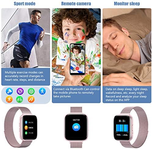 Смарт часовници REOKILY за телефон Android / iOS, Фитнес тракер за мъже /жени, Часовници за измерване на Кръвното налягане,