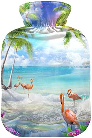 Бутилка за гореща вода с капак Flamingos Пакет за топла Вода за Облекчаване на болки, Артрит, Възпаление на мускулите, Топла опаковка от