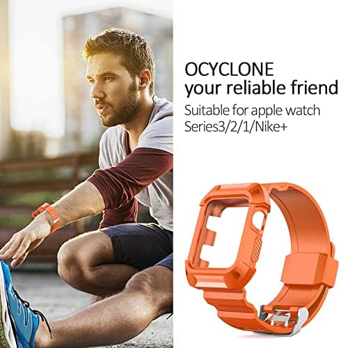 OCYCLONE е Съвместим с каишка на Apple Watch серия 8 7 SE 6 5 4 3 2 1, каишка за часовник с калъф Подходящ за Apple Watch 38 мм 40
