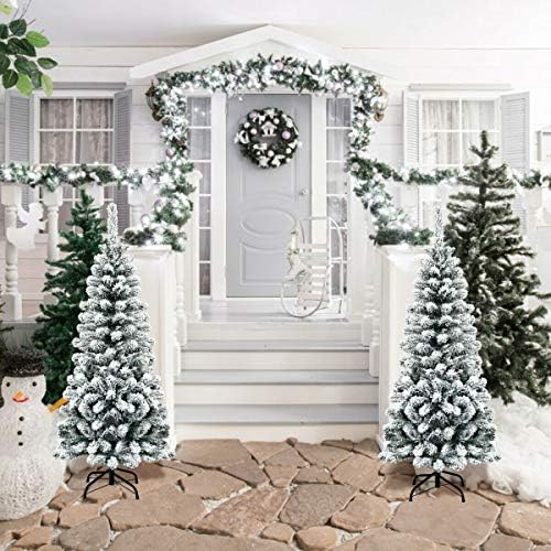 RTR_GF 4,5 Подножието Неосвещенная Навесная Изкуствена Карандашная Коледно Дърво от Снежинки с 242 Клони