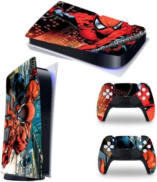 Vinyl стикер Red Spider-аниме-кожа за конзоли и контролери версия за PS5 Disc, здрав, устойчив на надраскване, без мехурчета,