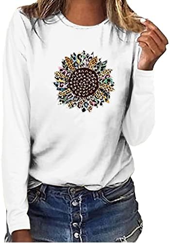 Женска Тениска с Графичен Дизайн, Лятна Есен Облекло, Модни Памучен Блуза с Кръгло Деколте и Дълги Ръкави за Момичета 62 62