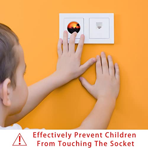 24 Опаковки на Защитени от Деца Електрически Защитни Капачки За Защита на Децата От Контакта си Затварят Залез с Охотничьим Орел