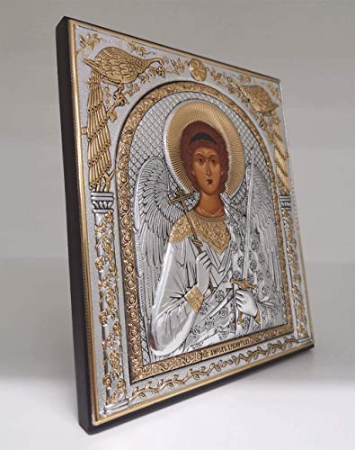 Сребърен Православна икона Ангел-пазител /Гръцка/Ръчно