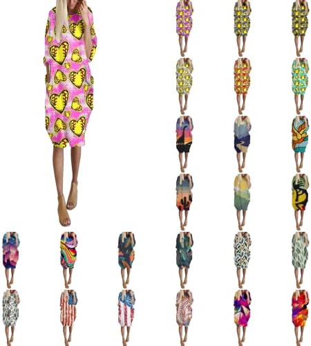AIZONGK, женски сарафан с принтом пеперуди, рокли с джобове без ръкави, рокли големи размери, летни плажни рокли