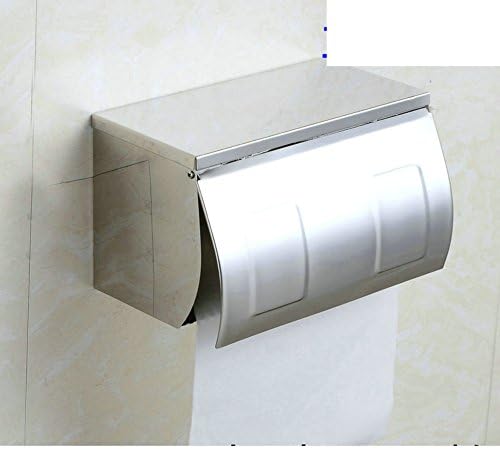 Титуляр на ролка тоалетна хартия, кутия за салфетки от неръждаема стомана, рафт за тоалетна хартия, държач за кърпички [водоустойчива тава