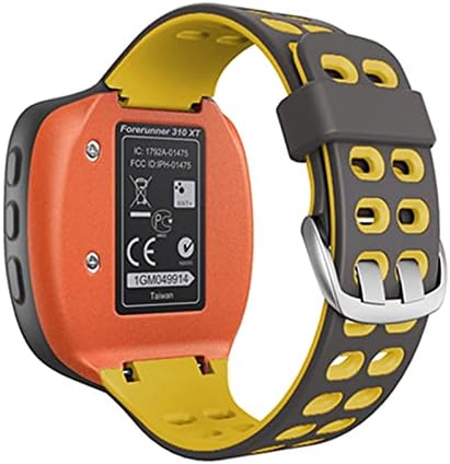 DFAMIN Цветни Спортен Силиконов каишка за часовник Garmin Forerunner 310XT, Взаимозаменяеми каишка за часовник (Цвят: сиво-зелен, Размер: