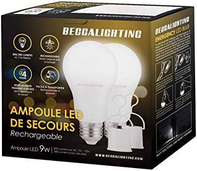 BECCALIGHTING Отбивка Led Лампа, Преносима система за Спешни Лампа с Мощност 9 W, Акумулаторна Лампа, Битови Крушки за прекъсване на тока,