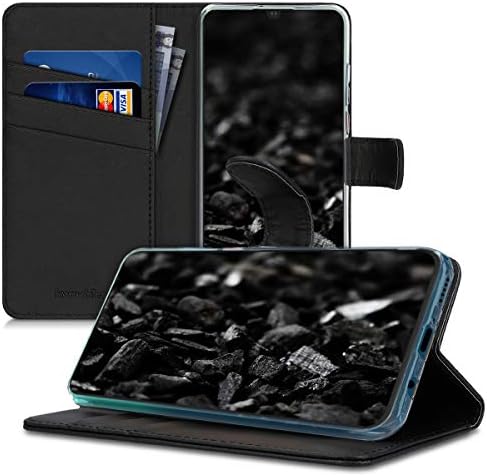 Калъф kwmobile е Съвместим с Huawei P30 Lite - Чанта-портфейл от Изкуствена кожа за мобилен телефон с отделения за карти - Черен
