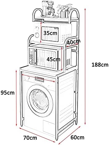 Рамки за съхранение на перални машини BKGDO, Подова Поставка над Тоалетна, Рафт за миене на съдове от Въглеродна стомана, Многофункционална,