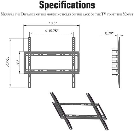 Монтиране на стена за телевизор от неръждаема стомана за повечето плоски извити телевизори с диагонал 26-55 инча, поставка за монитор