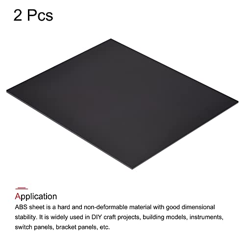 MECCANIXITY Черен Лист ABS-пластмаса 10x8x0,04 инча за Сглобяване на Модели, занаяти собствените си ръце, Панел, опаковки от 2