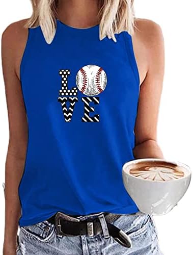 Женски Бейзбол Върховете на Бретелях да пише за Любов, Тениски с Графичен Дизайн, Ежедневен Свободна Тениска Без ръкав, с кръгло
