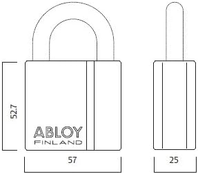Окачени ключалка Abloy Protec2 PL 340 от закалена стомана