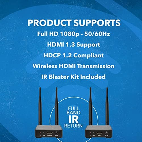 Удължител за безжичен предавател и приемник, HDMI OREI в обхват до 300 метра на 2.4 Ghz - идеален за стрийминг с лаптоп, КОМПЮТЪР, кабели,