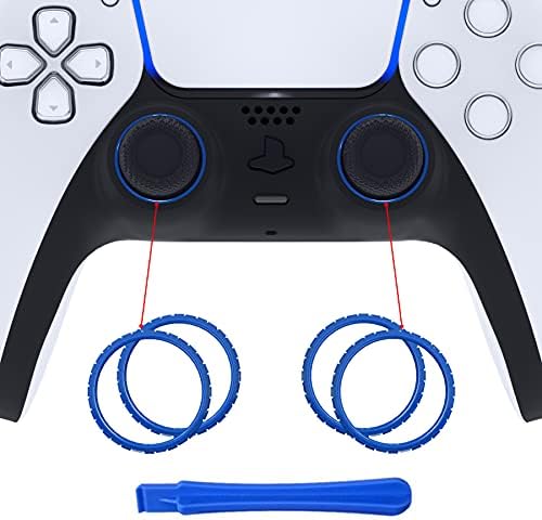 Сменяеми Аксесоари eXtremeRate Blue за контролер PS5, Специални Акцентные пръстени за контролер PS5 - Контролер комплект
