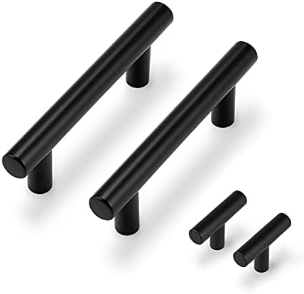 Probrico 15 опаковане. | Плоски Черни дръжки за шкафа с един дупка, 2 Дръжки за чекмеджета и 30 опаковане. | Дръжки за централна