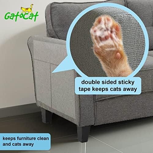 Обучение лента GatoCat против надраскване за котки – 12шт XL Двустранен лепкава лента - Средство за защита на вашите мебели от котки – Образователна