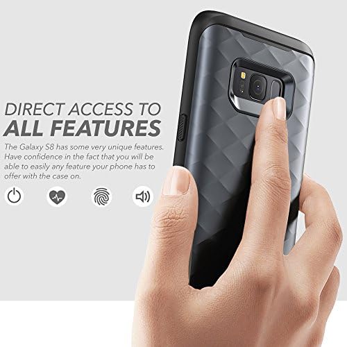 Калъф Clayco Galaxy S8 + Plus, [серия Hera] пълен размер здрав калъф с вградена защитно фолио за Samsung Galaxy S8 + Plus (2017 година