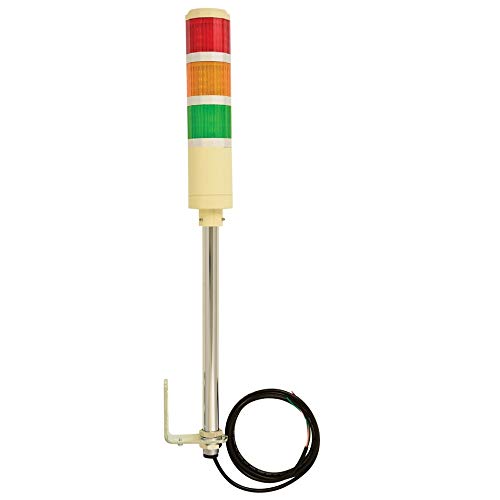 Суперяркий led кула лампа Signaworks 3 Stack, 110 vac, свети постоянно, червен / Амбър / зелен, 12-инчов адаптер стълб, правоъгълна