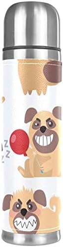 Кафеена Чаша, Термос, утайка от Пътна Чаша, Термос за Топли Напитки 500 мл, абстрактен балон във формата на куче с бесшовным модел
