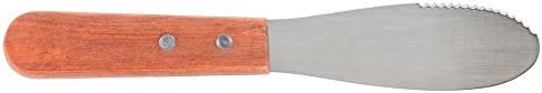 Разпределителя за сандвичи Tezzorio 7 Инча, Широко Острие от Неръждаема стомана с дължина 3 1/2 с Дървена дръжка, за Разпръскване