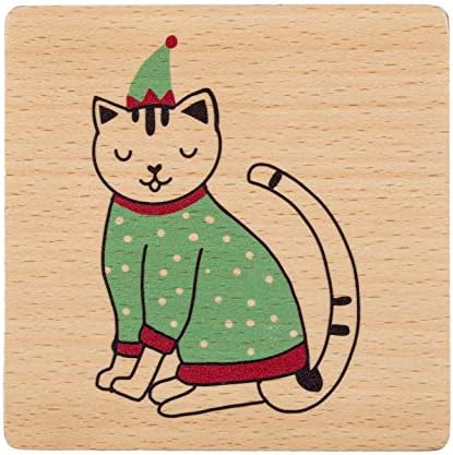 Поставка за напитки Pearhead Пет Holiday Котка, Подарък за Собственика на домашния любимец за Коледа или Housewarming, Декорация