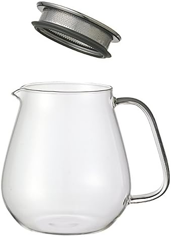 Чайник Kinto Stainless Unitea One Touch обем 720 милилитра (24,35 течни унции) - Чайник от устойчиви на топлина стъкло с цедка от неръждаема