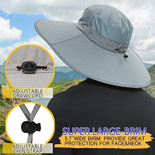Солнцезащитная шапка HLLMAN с сверхширокими полета -защита UPF 50+, мъжки / дамски шапка за риболов, пешеходен туризъм,