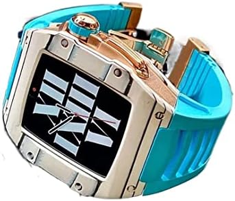 AEMALL Калъф, изработени от въглеродни влакна в спортен стил, моден комплект за Apple Watch Series 8 45 мм, лесен каишка за iWatch 7 6 SE