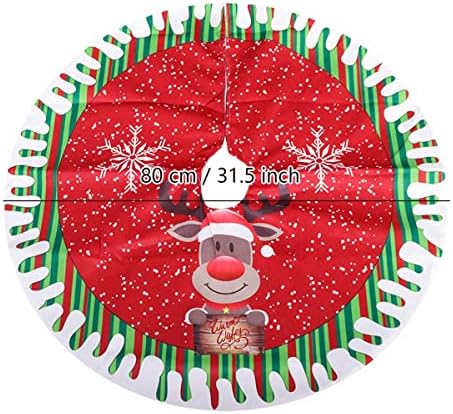 Пола за Коледно WDhomLT, 31,5 Инча Подложка за Коледната Елха Дядо Елен Снежен човек Снежинка Пола за Коледно Украса за Коледната Елха Пола