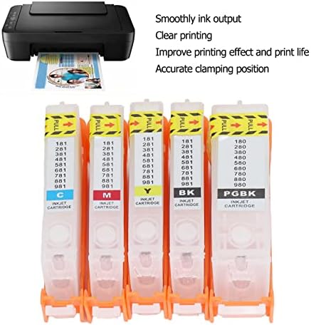 Fafeicy 5 бр. мастилницата PGBK BK C M Y Мастилено-струйни касети За принтер Безпроблемна работа за Еднократна употреба с редовен чип (480-481)