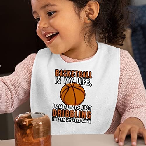 Детски престилки Баскетбол Is My Life - Лигавници за Хранене на деца с Елегантен Принтом - Тематични Лигавници за хранене