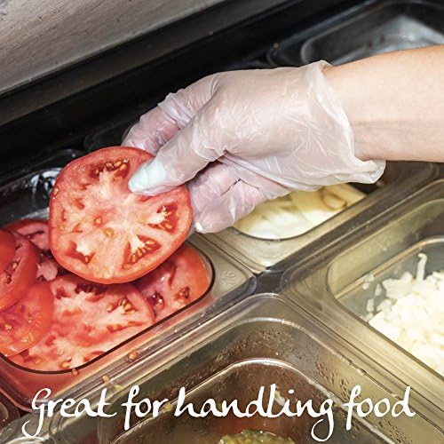 200 Винилови Ръкавици за обществено хранене - Ръкавици за Еднократна употреба за готвене и обработка на храна, без прах на едро