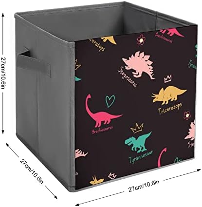Кубчета За Съхранение на Модел на Динозавър за Момичета с Дръжки, Сгъваем Текстилен Кошници, Предлагащи и Кошници за Рафтове