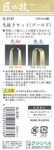Японски набор от пинцетов за здраве и красота от неръждаема стомана, Златен G-2141AF27