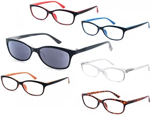 Дамски очила за четене, 6 опаковки, женски ридеры, лека дограма, удобни очила на пружинном панта за четене