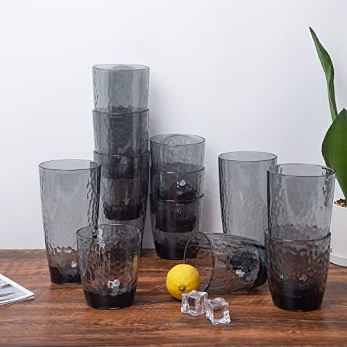 Акрилни чаши KOXIN-KARLU с кованым пластмасова чаша с тегло 15 и 26 грама, комплект от 8 опушен-сив