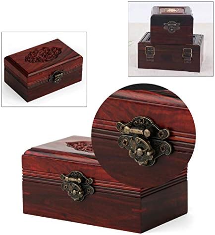 PZRT 2 елемента Ретро Дизайн Декоративен Шкаф Ковчег за Бижута Антични Обтегач Дървено Капаче За Кутии Обтегач от Сплав С